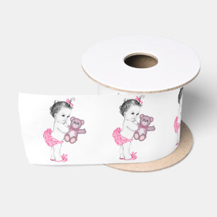 Ruban En Satin Douche rose de bébé d'ours de nounours de bébé