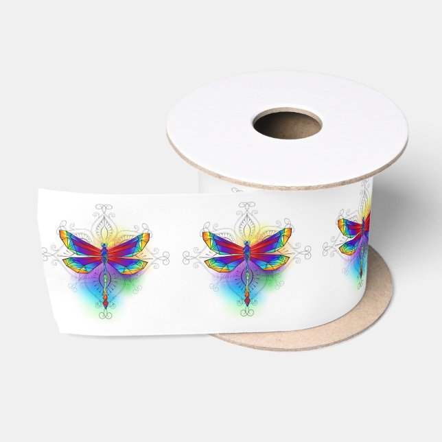 Ruban En Satin Dragonfly en arc-en-ciel (Bobine)