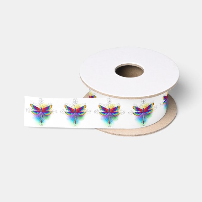 Ruban En Satin Dragonfly en arc-en-ciel (Bobine)