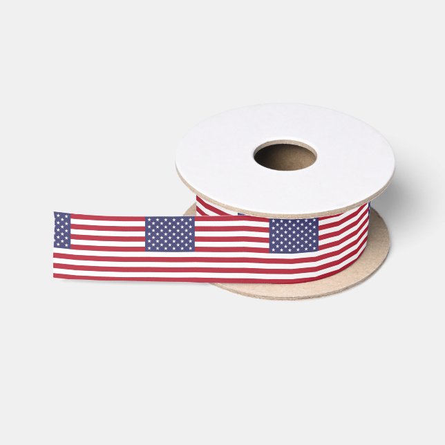 Ruban En Satin Drapeau américain (Bobine)