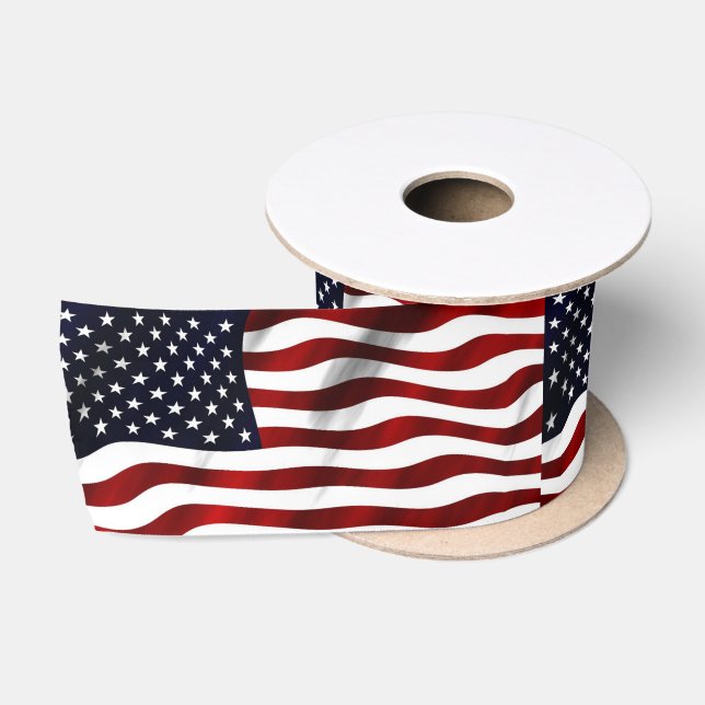 Ruban En Satin Drapeau américain (Bobine)