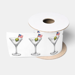 Ruban En Satin Drapeau américain dans un Martini