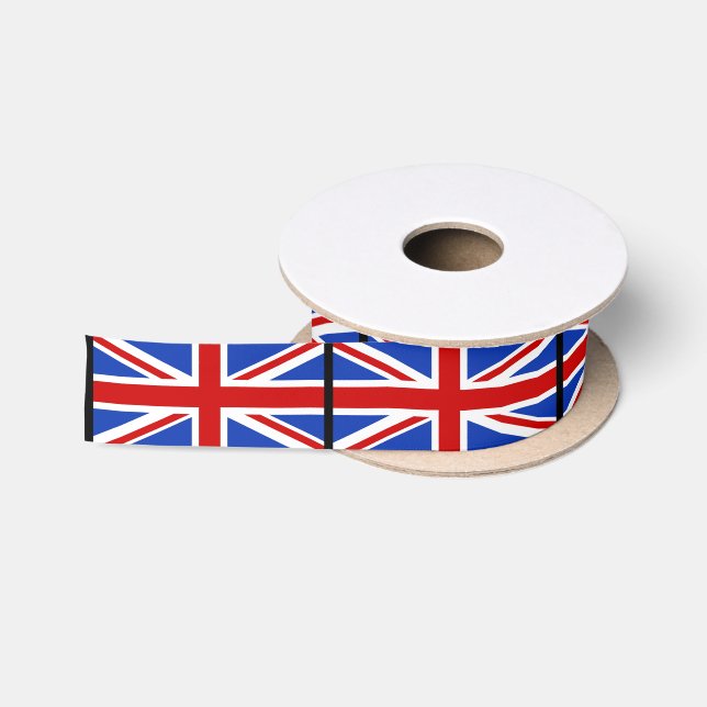 Ruban En Satin Drapeau britannique du Royaume-Uni (Bobine)