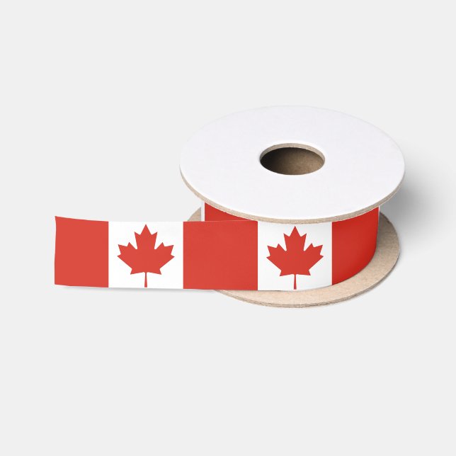 Ruban En Satin Drapeau canadien patriotique (Bobine)