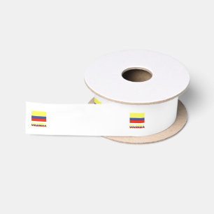 Ruban En Satin Drapeau colombien avec le mot COLOMBIE