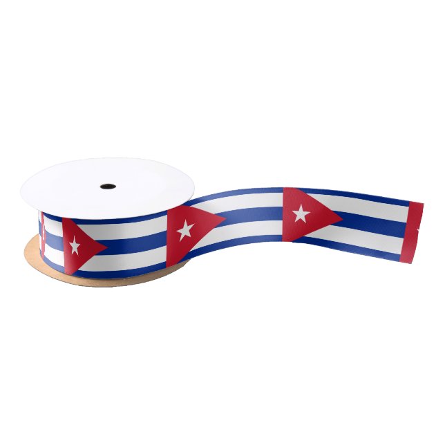 Ruban En Satin Drapeau Cuba Ribbon (Bobine)