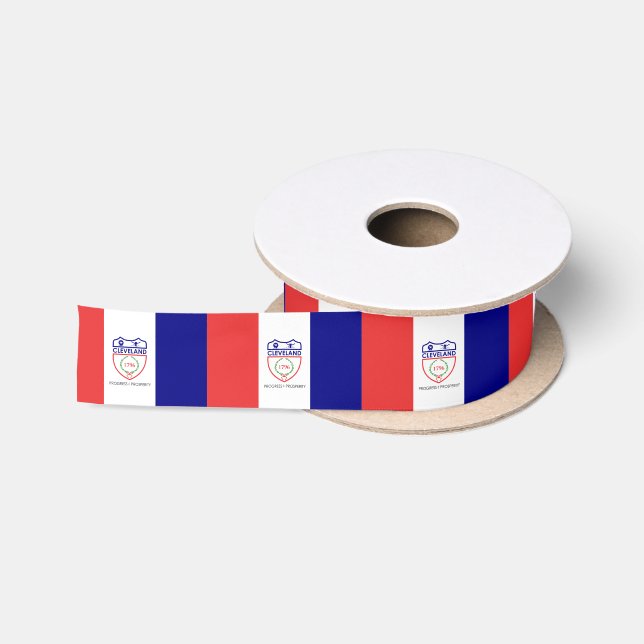 Ruban En Satin Drapeau de Cleveland, Ohio Satin Ruban (Bobine)