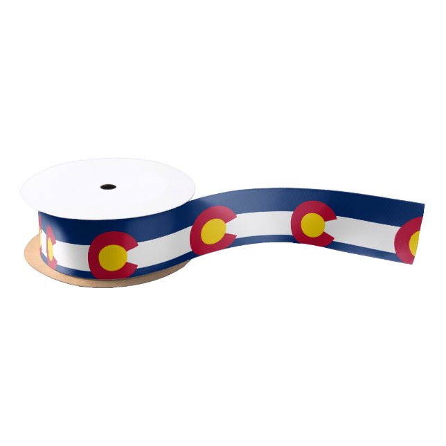 RUBAN EN SATIN DRAPEAU DE COLORADO (Bobine)