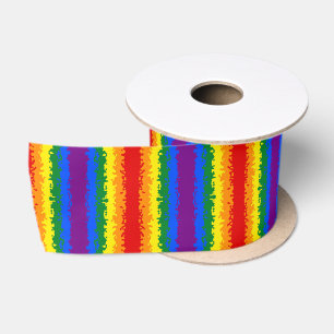 Ruban En Satin Drapeau de fierté gay arc-en-ciel mosaïque abstrai