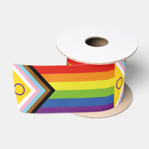 Ruban En Satin Drapeau de fierté intersexe de SlipperyJoe's fond 
