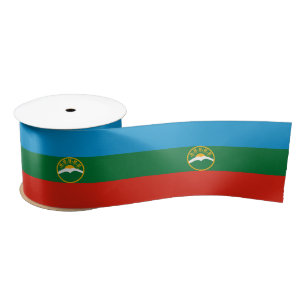 Ruban En Satin Drapeau de Karatchaïé-Tcherkessie