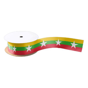 Ruban En Satin Drapeau de la Birmanie