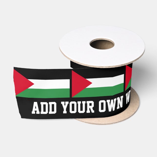 Ruban En Satin Drapeau de la Palestine (Bobine)