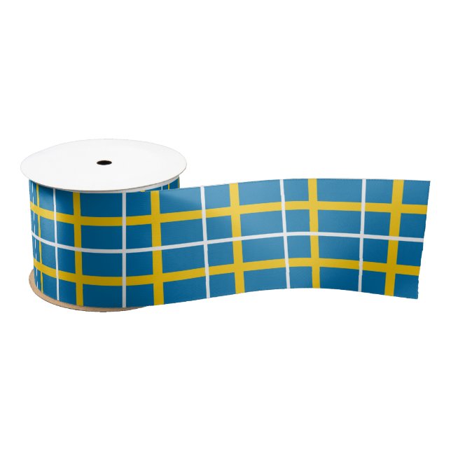 RUBAN EN SATIN DRAPEAU DE LA SUÈDE (Bobine)