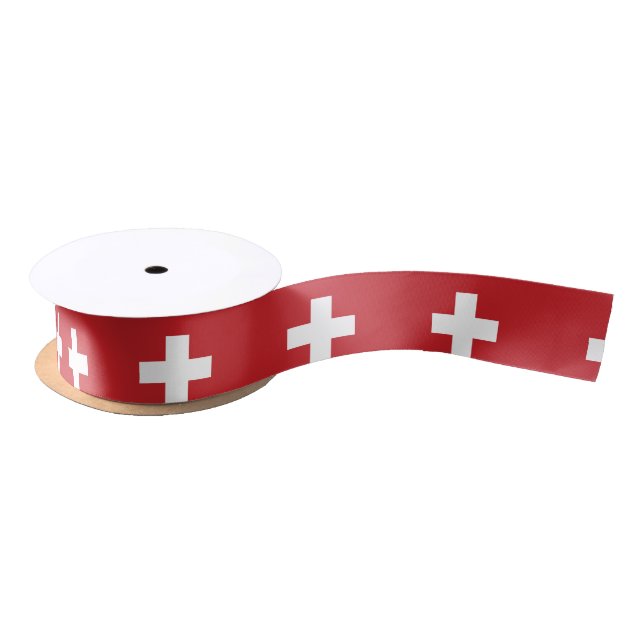 Ruban En Satin Drapeau de la Suisse (Bobine)