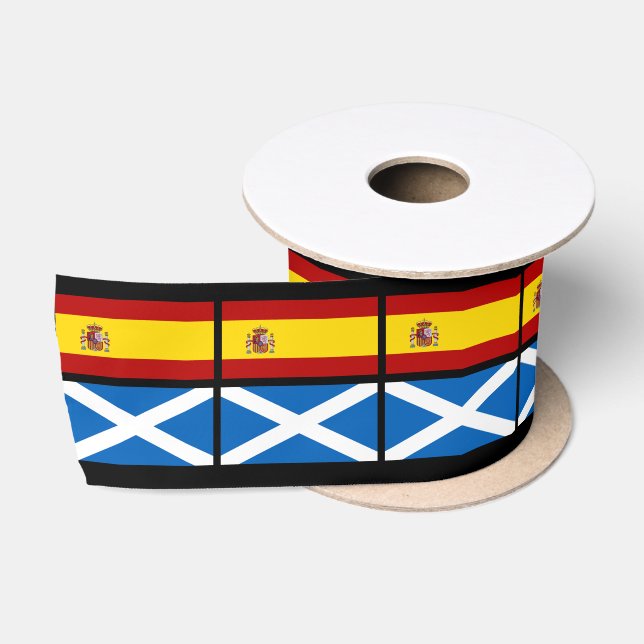 Ruban En Satin Drapeau de l'Espagne et de l'Écosse (Bobine)