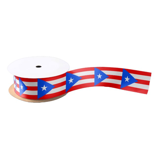 Ruban En Satin Drapeau de Porto Rico (Bobine)