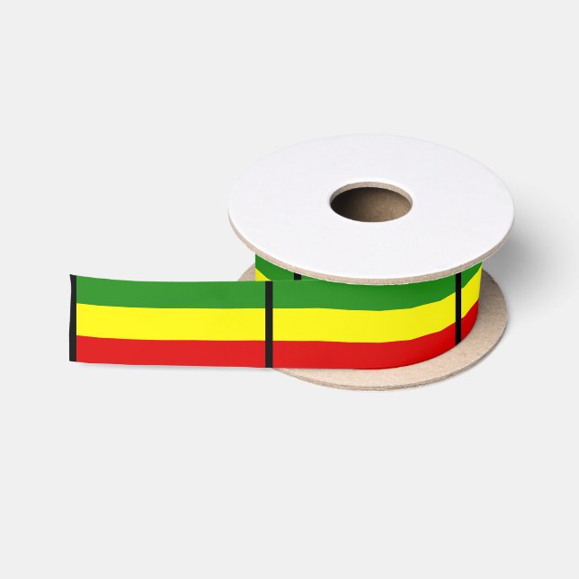 Ruban En Satin Drapeau de Rastafarian (Bobine)