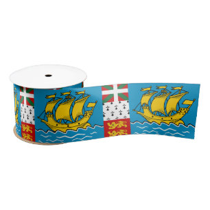 Ruban En Satin Drapeau de Saint-Pierre-et-Miquelon