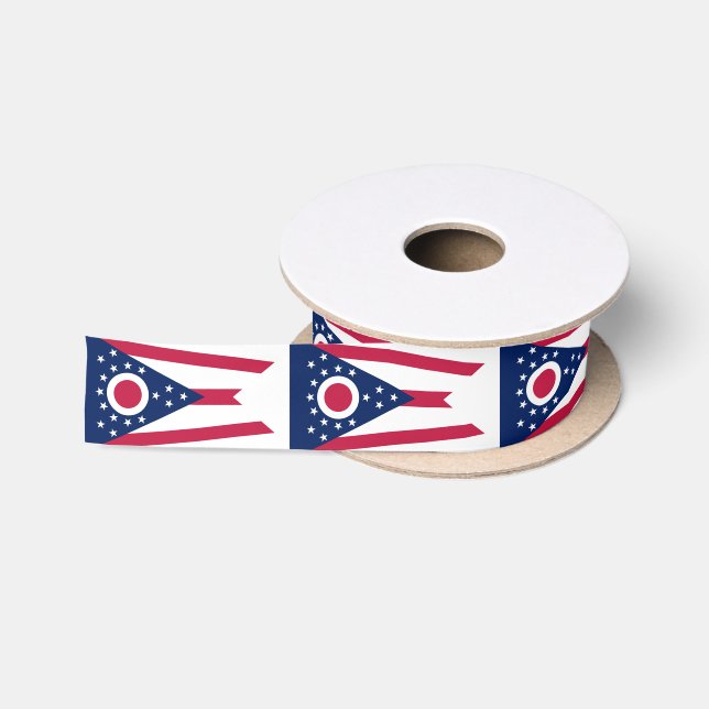 Ruban En Satin Drapeau d'état de l'Ohio (Bobine)