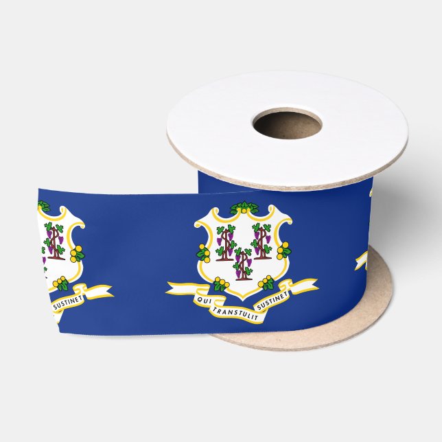Ruban En Satin Drapeau d'État du Connecticut (Bobine)