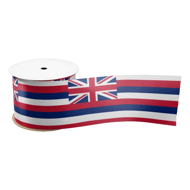 Ruban En Satin Drapeau d'Hawaï (État des États-Unis) (Bobine)