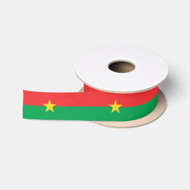 Ruban En Satin Drapeau du Burkina Faso patriotique (Bobine)