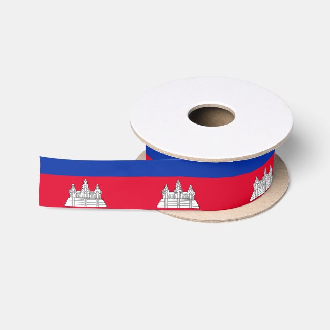 Ruban En Satin Drapeau du Cambodge (Bobine)