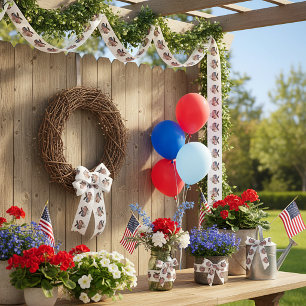 Ruban En Satin Drapeau grunge américain et aigle