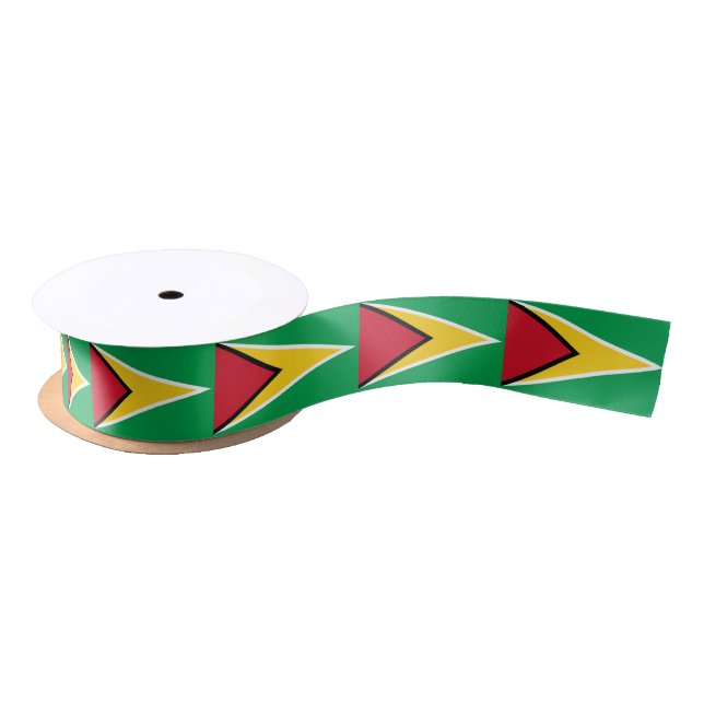 Ruban En Satin Drapeau Guyana (Bobine)