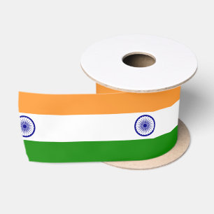 Ruban En Satin Drapeau indien (Inde) (Pays d'Asie du Sud) (Bharat