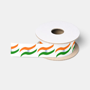 Ruban En Satin drapeau indien ondulant