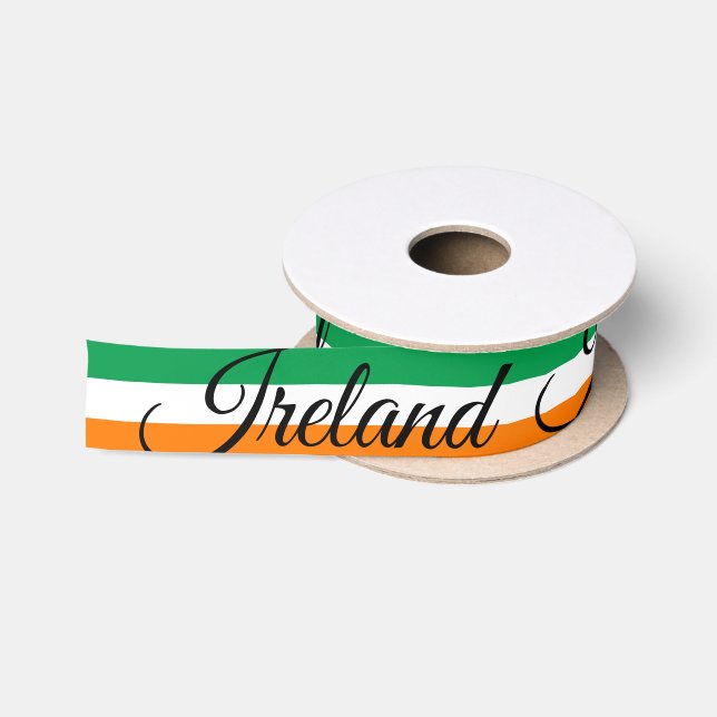 Ruban En Satin Drapeau irlandais & Voyage Irlande, vacances / spo (Bobine)