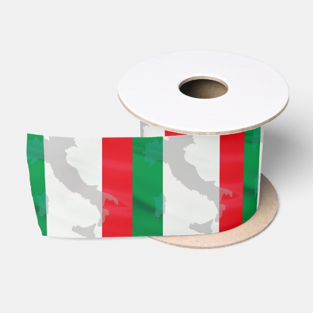 Ruban En Satin drapeau italien et Italie (Bobine)