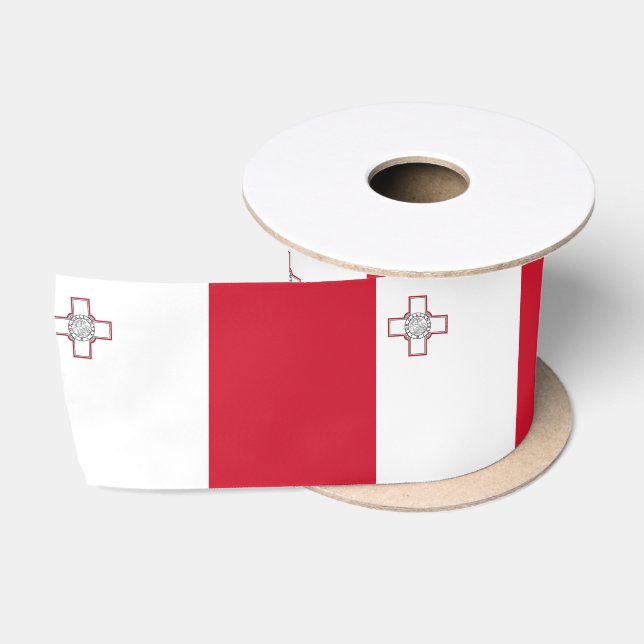 Ruban En Satin Drapeau Malte (Bobine)