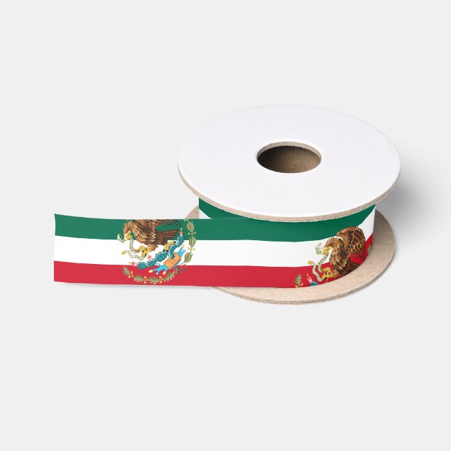 Ruban En Satin Drapeau mexicain & fête d'anniversaire mexicaine / (Bobine)