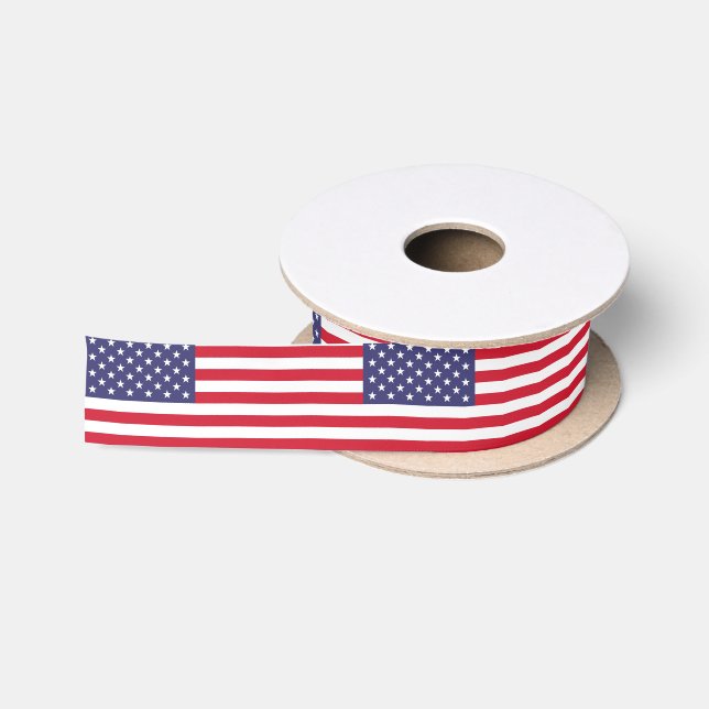 Ruban En Satin Drapeau national des Etats-Unis d'Amérique (Bobine)