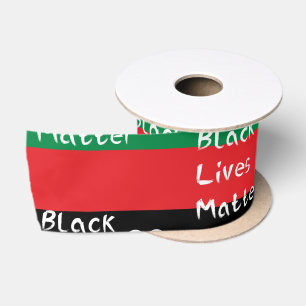 Ruban En Satin Drapeau panafricain Black Lives Matter Cœur Blanc