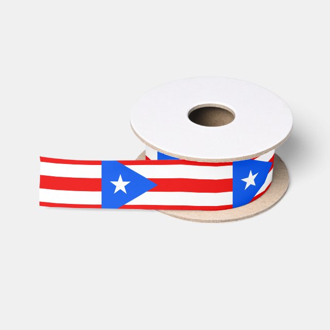 Ruban En Satin Drapeau porto-ricain classique (Bobine)