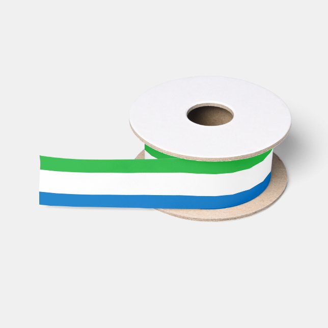 Ruban En Satin Drapeau Sierra Leone Couleurs officielles (Bobine)