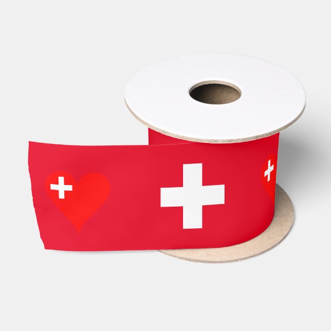 Ruban En Satin Drapeau suisse (Bobine)