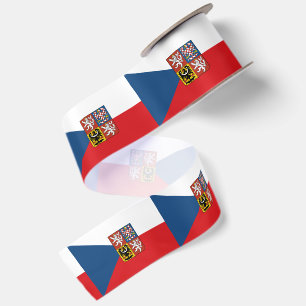 Ruban En Satin Drapeau tchèque & République tchèque, Emblème vaca