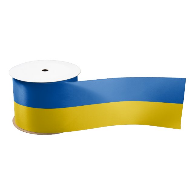 Ruban En Satin Drapeau ukrainien (Ukraine) (Bobine)