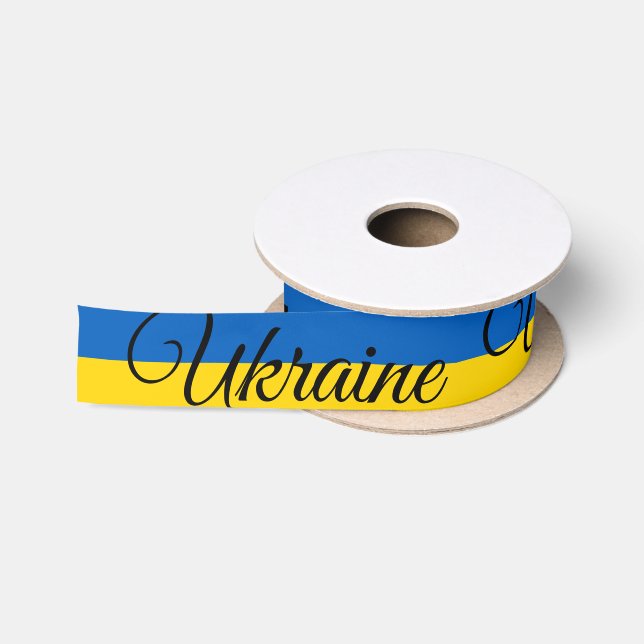Ruban En Satin Drapeau ukrainien & Voyage Ukraine, vacances / spo (Bobine)