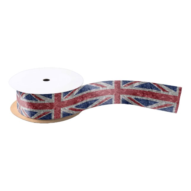Ruban En Satin Drapeau Union Jack - Crinké (Bobine)
