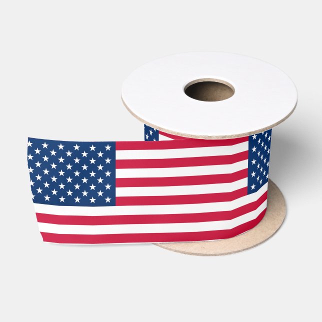 Ruban En Satin Drapeau USA Ruban Patriotique (Bobine)
