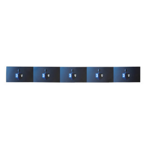 Ruban En Satin Dreidel bleu brillant