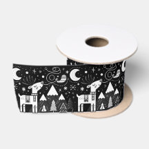 Drôle Motif de rennes noir et blanc
