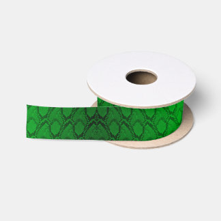 Ruban En Satin Échelles vertes et noires au néon de reptile de
