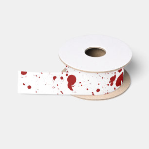 Ruban En Satin Éclaboussure de sang, Halloween imbibé sanglant